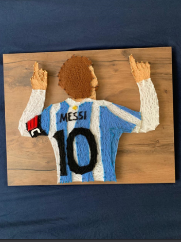 لوحة خشبية الاعب ميسي