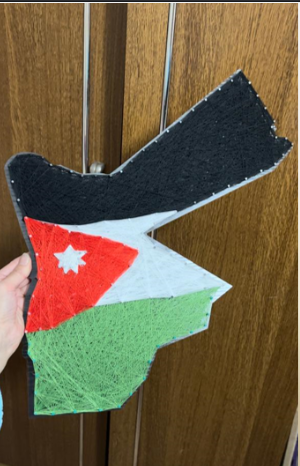 لوحة خشبية خريطة الأردن